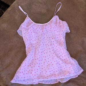 GAP Pink Polka Dot Ruffle Camisole